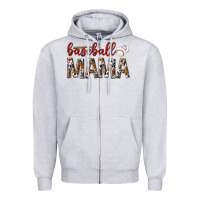 Heather Grey baseball mama Zipper Hoodie - texasbilliewilder
