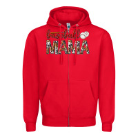 Red baseball mama Zipper Hoodie - texasbilliewilder