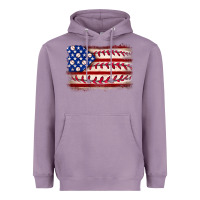 Lavender Baseball American flag Heavyweight Hoodie - Neo Western