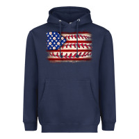 Navy Baseball American flag Heavyweight Hoodie - Neo Western