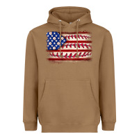 Toasted Coconut Baseball American flag Heavyweight Hoodie - Neo Western