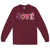 Burgundy walentine's day love sunflower Long Sleeve Tee - BarkalooDesign