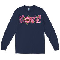 Navy walentine's day love sunflower Long Sleeve Tee - BarkalooDesign