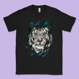 White Tiger Scratch Mark Classic Tee Designed By Ranaportraitstore