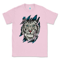 Bubblegum Pink White Tiger Scratch Mark Classic Tee - RanaPortraitStore