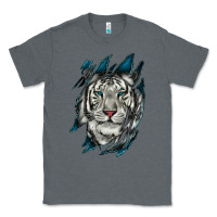 Charcoal Heather White Tiger Scratch Mark Classic Tee - RanaPortraitStore