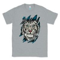 Heather Grey White Tiger Scratch Mark Classic Tee - RanaPortraitStore