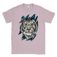 Lilac White Tiger Scratch Mark Classic Tee - RanaPortraitStore