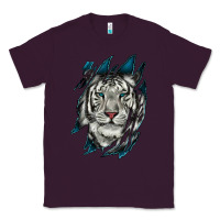 Plum White Tiger Scratch Mark Classic Tee - RanaPortraitStore