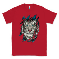 Red White Tiger Scratch Mark Classic Tee - RanaPortraitStore