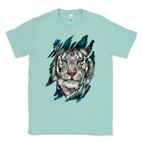 Seafoam White Tiger Scratch Mark Classic Tee - RanaPortraitStore