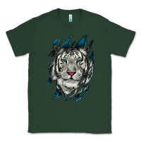 Sports Green White Tiger Scratch Mark Classic Tee - RanaPortraitStore
