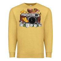 Antique Gold floral butterfly film roll vintage camera Premium Sweatshirt - FaDigitalArtStudio