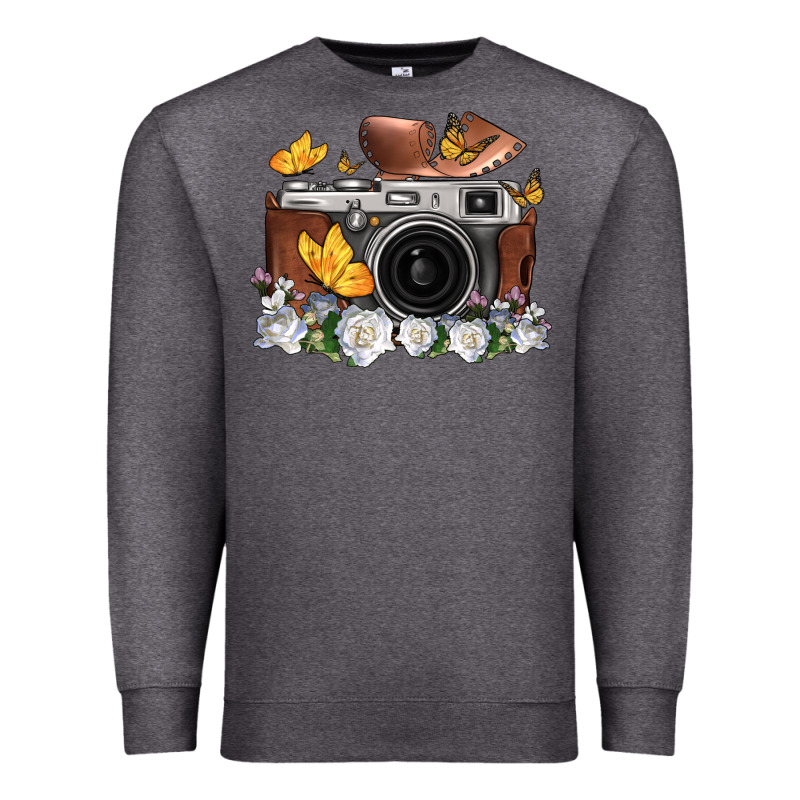 Floral Butterfly Film Roll Vintage Camera Premium Sweatshirt by FaDigitalArtStudio | Teevron