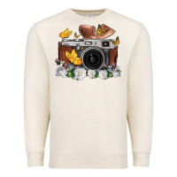 Sandshell floral butterfly film roll vintage camera Premium Sweatshirt - FaDigitalArtStudio