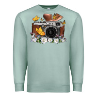 Seafoam floral butterfly film roll vintage camera Premium Sweatshirt - FaDigitalArtStudio