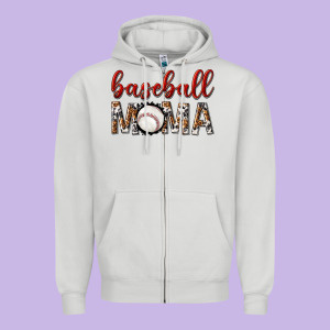 Baseball Mama With Leopard Zipper Hoodie Designed By Texasbilliewilder