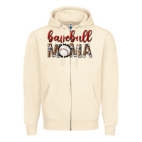 Sandshell baseball mama with leopard Zipper Hoodie - texasbilliewilder