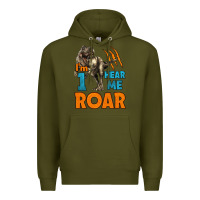 Army Green i'm one hear me roar dinosaur birthday Premium Hoodie - LillyAllenDesigns