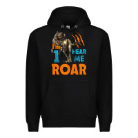Black i'm one hear me roar dinosaur birthday Premium Hoodie - LillyAllenDesigns