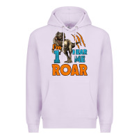 Lilac i'm one hear me roar dinosaur birthday Premium Hoodie - LillyAllenDesigns