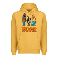 Mustard i'm one hear me roar dinosaur birthday Premium Hoodie - LillyAllenDesigns