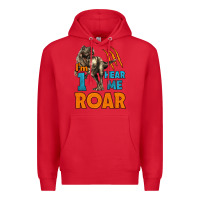 Red i'm one hear me roar dinosaur birthday Premium Hoodie - LillyAllenDesigns