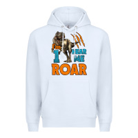 White i'm one hear me roar dinosaur birthday Premium Hoodie - LillyAllenDesigns