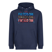 Navy Freedom freedom freedom 4th of july Heavyweight Hoodie - CowGirlArtShop