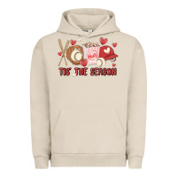 Pigment French Oak tis the season baseball Urban Hoodie - MaliasSmallBusiness
