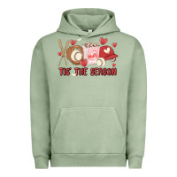 Pigment Oil Green tis the season baseball Urban Hoodie - MaliasSmallBusiness