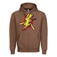 Chestnut softball lightning bolt Zipper Hoodie - Zillion Design Studio