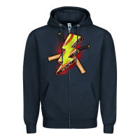 Navy softball lightning bolt Zipper Hoodie - Zillion Design Studio