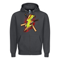 Smoke softball lightning bolt Zipper Hoodie - Zillion Design Studio