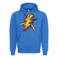 True Royal softball lightning bolt Zipper Hoodie - Zillion Design Studio