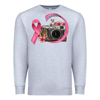 Heather Grey floral cancer ribbon vintage camera Premium Sweatshirt - FaDigitalArtStudio