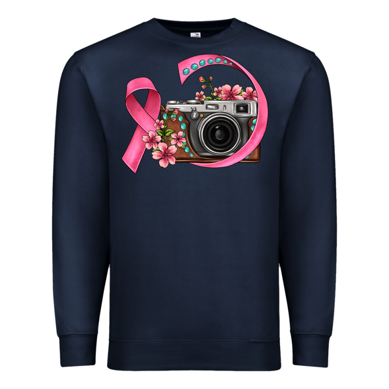 Floral Cancer Ribbon Vintage Camera Premium Sweatshirt by FaDigitalArtStudio | Teevron