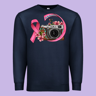 Floral Cancer Ribbon Vintage Camera Premium Sweatshirt Designed By Fadigitalartstudio
