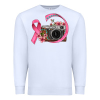 White floral cancer ribbon vintage camera Premium Sweatshirt - FaDigitalArtStudio