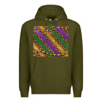 Army Green mardi gras leopard glitter bead Premium Hoodie - BarkalooDesign