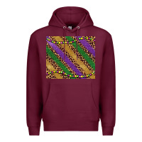 Burgundy mardi gras leopard glitter bead Premium Hoodie - BarkalooDesign