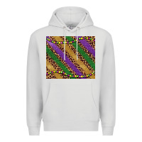 Dove Grey mardi gras leopard glitter bead Premium Hoodie - BarkalooDesign