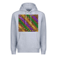 Heather Grey mardi gras leopard glitter bead Premium Hoodie - BarkalooDesign