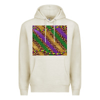 Oatmeal Heather mardi gras leopard glitter bead Premium Hoodie - BarkalooDesign