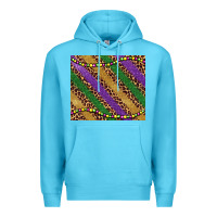 Ocean Blue mardi gras leopard glitter bead Premium Hoodie - BarkalooDesign