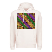 Pale Pink mardi gras leopard glitter bead Premium Hoodie - BarkalooDesign
