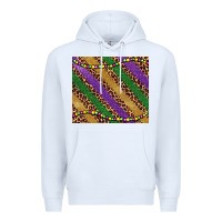 White mardi gras leopard glitter bead Premium Hoodie - BarkalooDesign