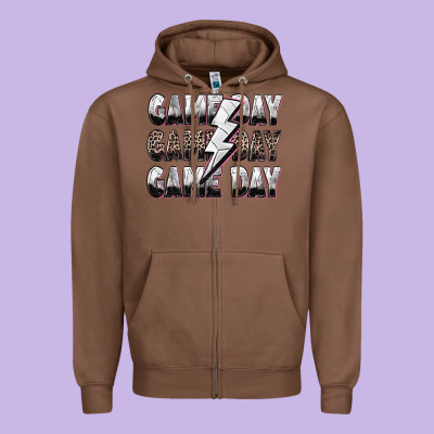 Game Day Game Day Volleyball Lightning Bolt Zipper Hoodie Designed By Zillion Design Studio