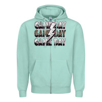 Seafoam game day game day volleyball lightning bolt Zipper Hoodie - Zillion Design Studio