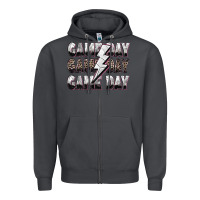 Smoke game day game day volleyball lightning bolt Zipper Hoodie - Zillion Design Studio